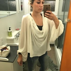 Free People Flowy White Blouse